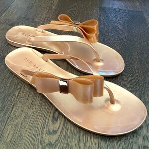 Ted Baker Rose Gold Rubber / Jelly Flip Flops. Brand new. Size 7.
